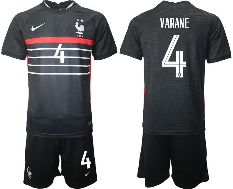Cheap Men 2022 World Cup National Team France home black 4 Soccer Jersey
